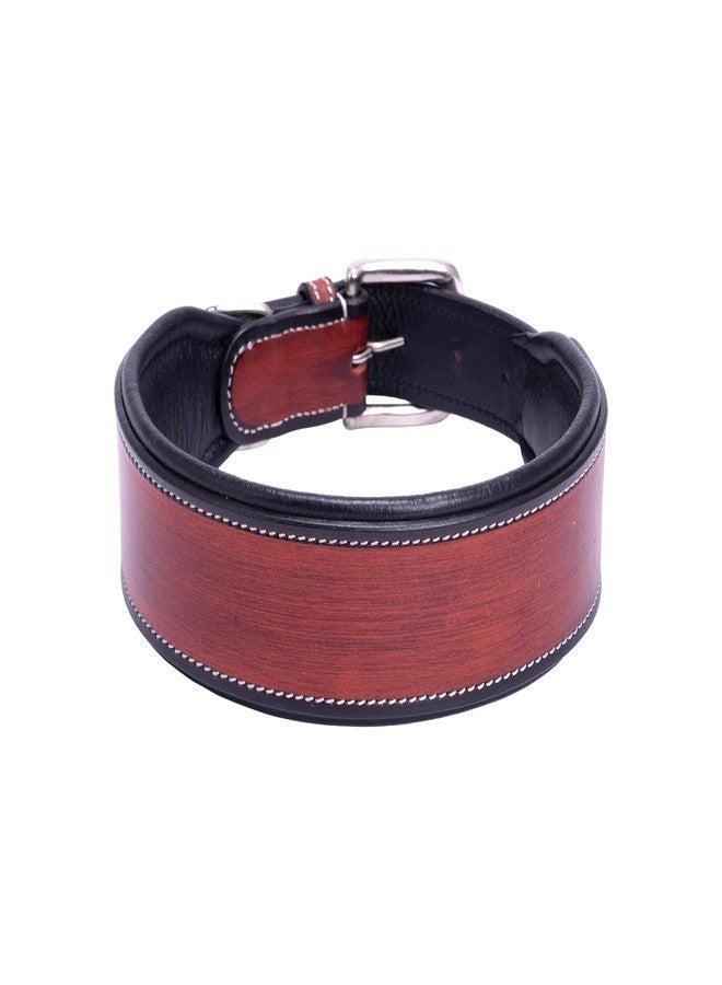ADIL'S Adil’S supertails Genuine Leather Black Edge Dog Collar 2.5 Inch Width, Heavy Duty, Adjustable Leather Handmade Dog Collar with Strong Metal Buckle, Neck Size: 12” to 26” Color: Orange Brown - Image 1